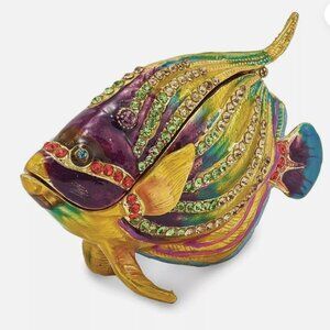 JERE BEJEWELED KALEIDOSCOPE FISH TRINKET BOX NWOT COMES IN ORIGINAL BOX
